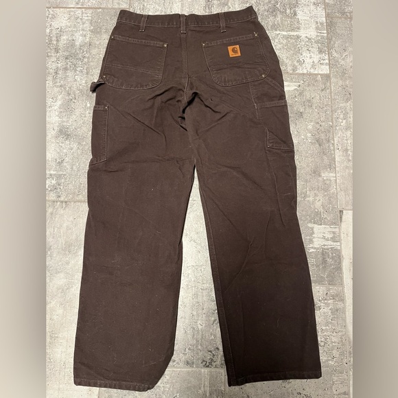 Carhartt Utility Double Knee Work Pant Loose Original Fit Dark Brown SZ 33W 30L - Picture 7 of 10